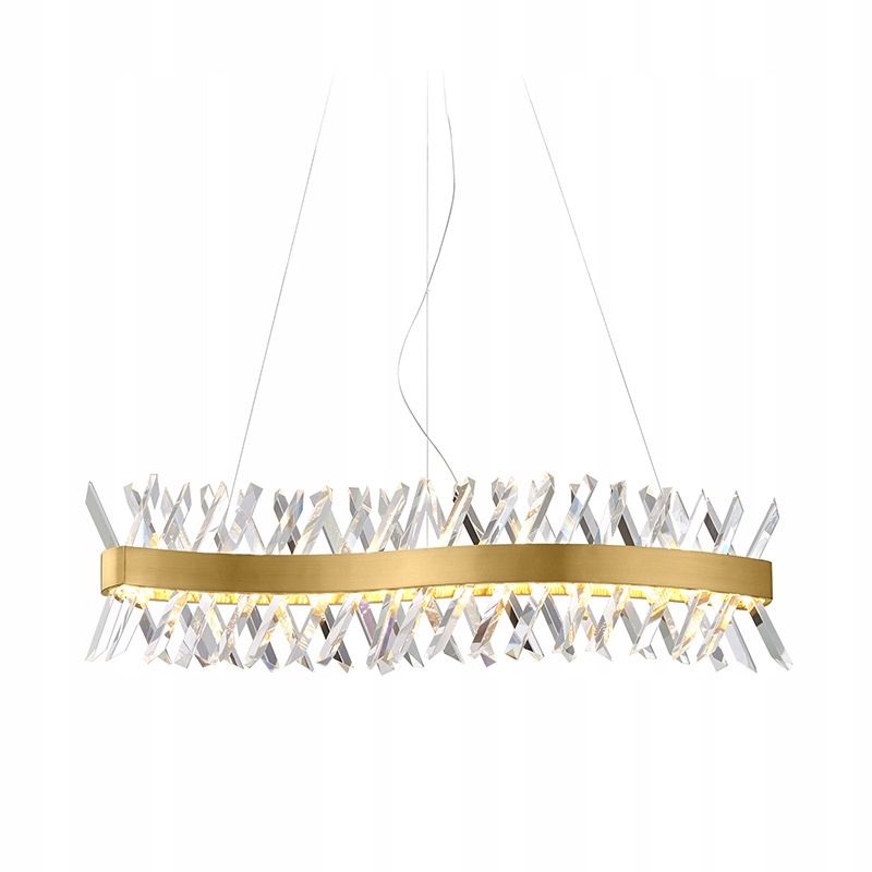 Amsterdam Long Závesná lampa 85 cm Mosadz Kartáčované sklo 3 farby Led