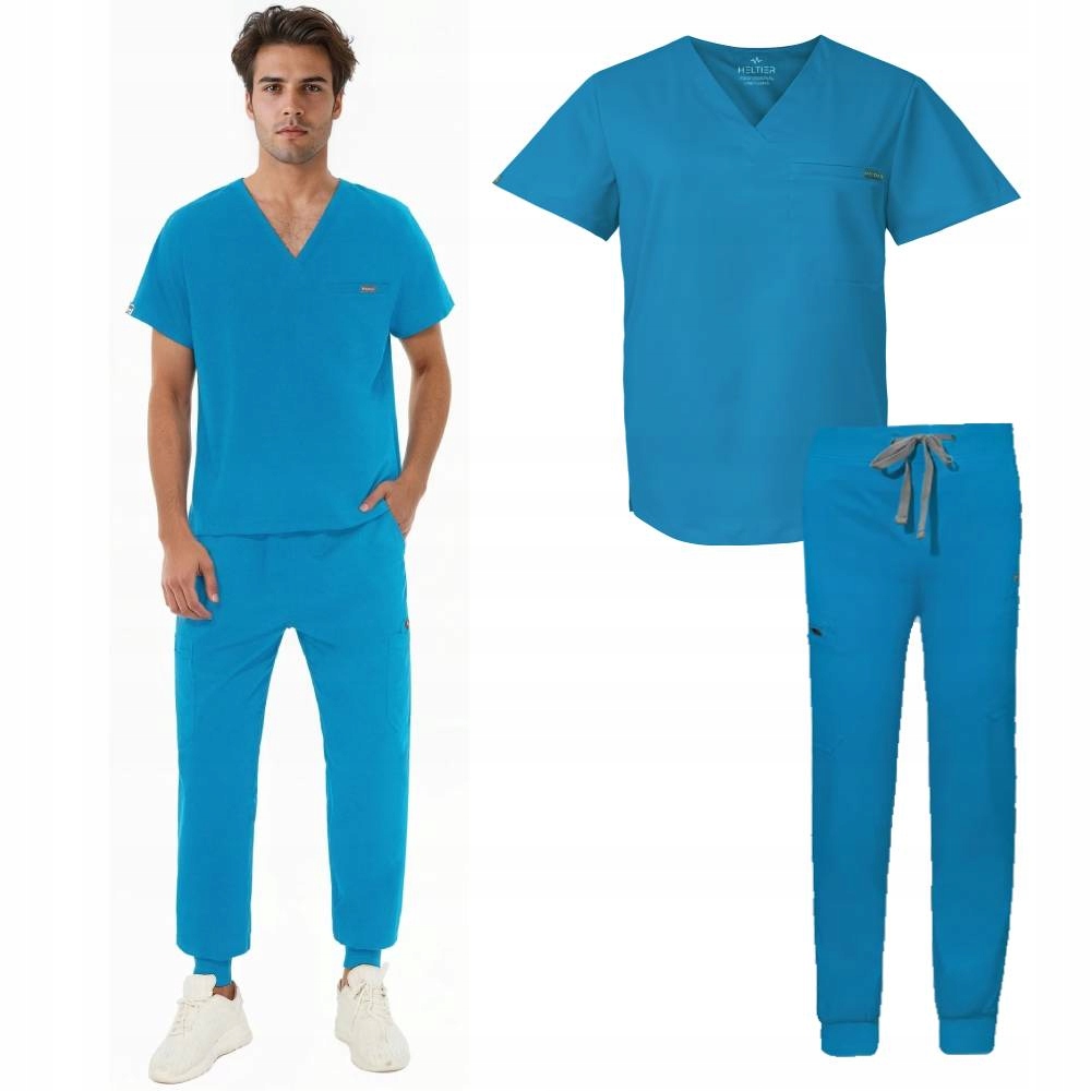 Komplet Medyczny Męski Scrub Uniform, Model Antidote Kolor Blue Rozmiar XXL
