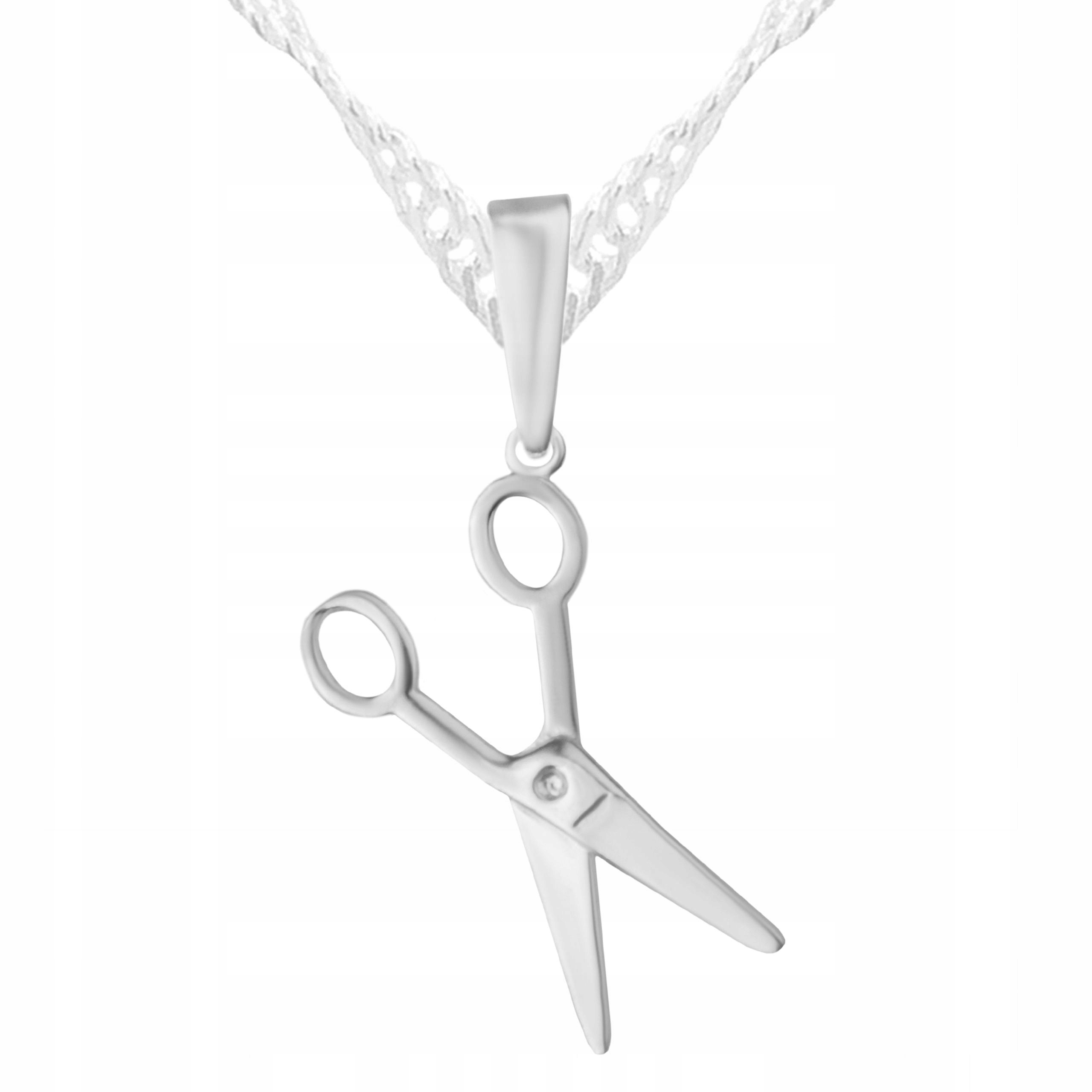 Stříbrný náhrdelník s nůžkami Kadeřnice Nůžky Stříbro 925