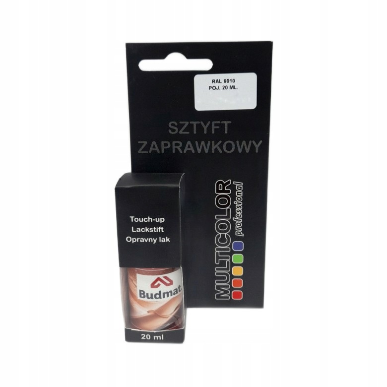 Lakier sztyft zaprawkowy 20 ml biały RAL 9010 Budmat