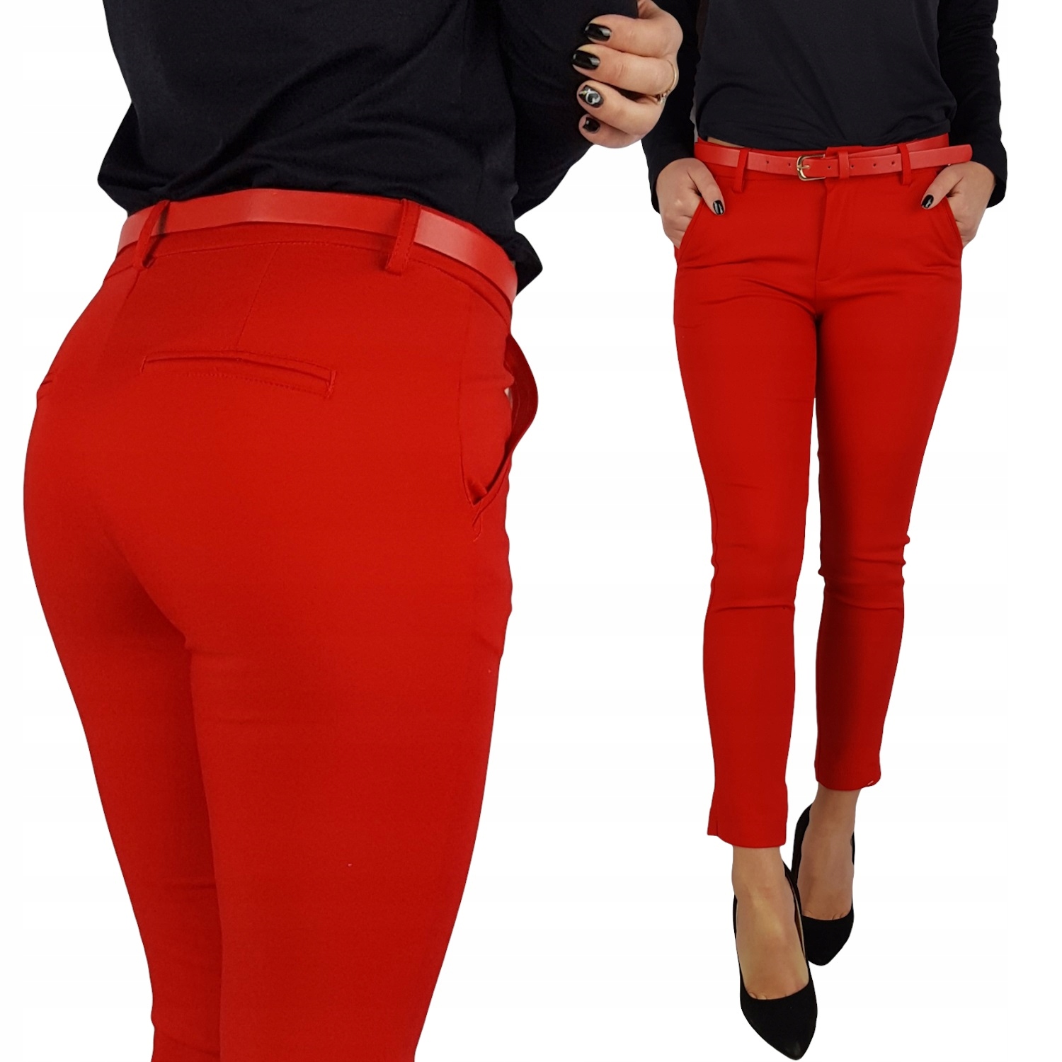 ELEGANCKIE SPODNIE DAMSKIE - CYGARETKI - RURKI 7/8 Marka inna