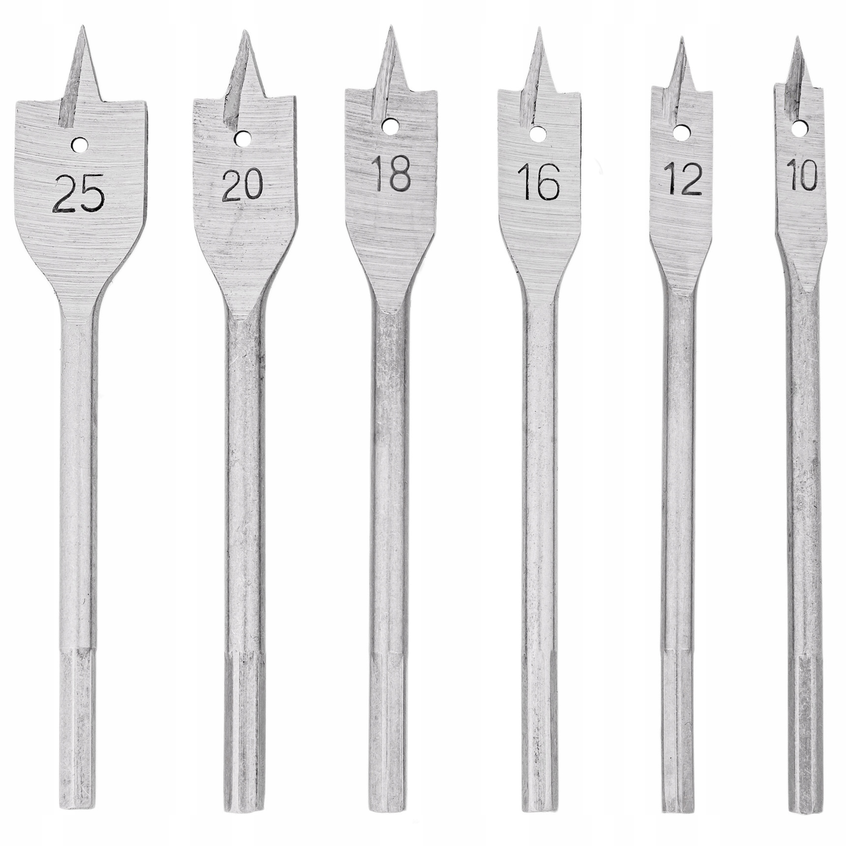 WIERTŁA DREWNA PŁASKIE ŁOPATKOWE PIÓRKOWE 10-25 6e