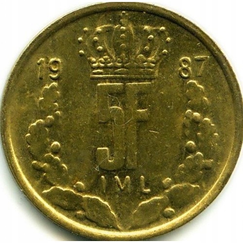 Luksemburg 5 franków 1987