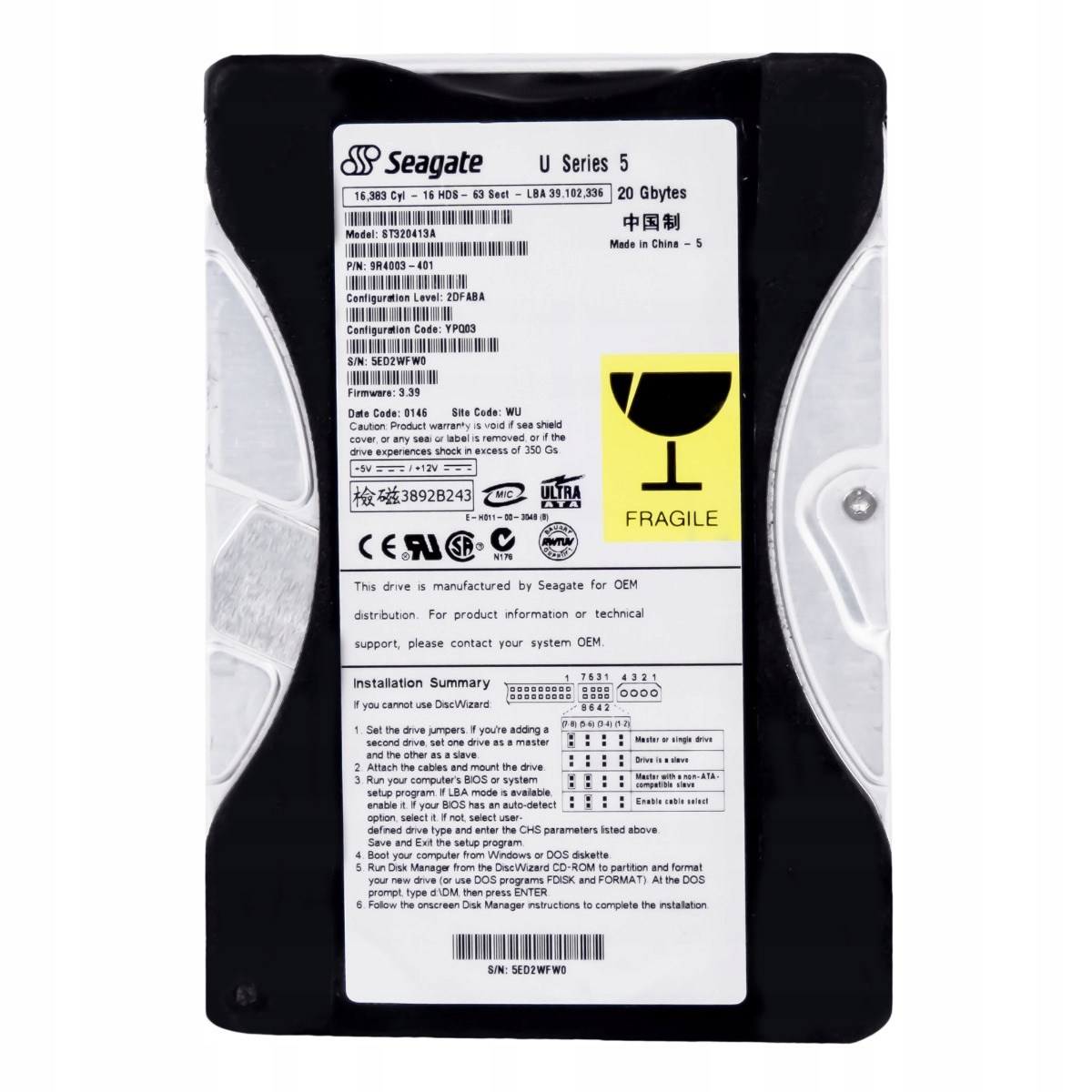 Seagate U Série 5 20GB 5.4K Ata 3.5'' ST320413A