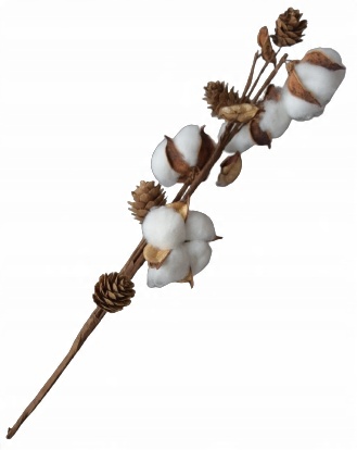 

Bawełna Sztuczna Gałązka Ozdobna Biała Cotton