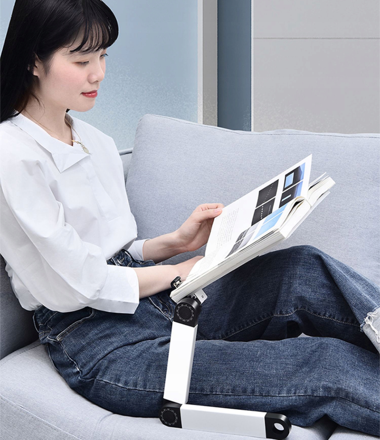 PODSTAWKA STOJAK POD KSIĄŻKĘ TABLET CZYTANIA Kolor biały