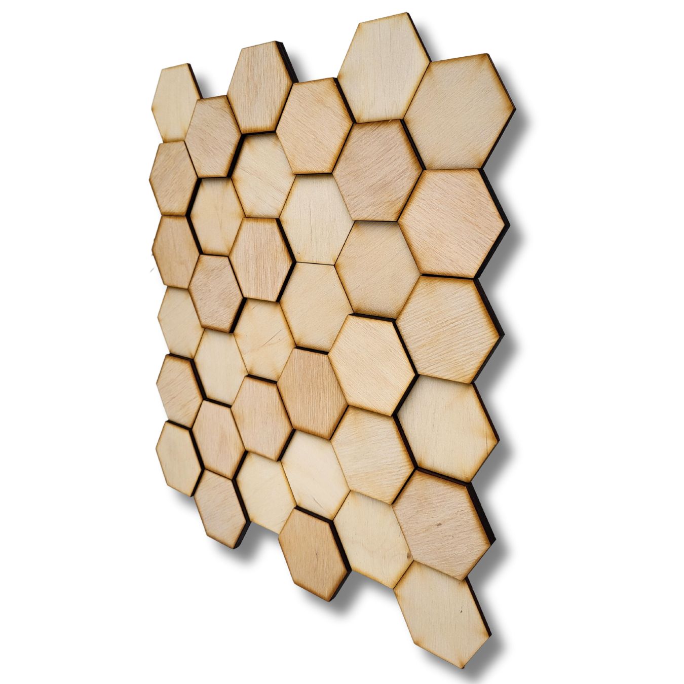 3D Nástěnné Panely Dřevěná Mozaika Lamele lamely hexagon Světlý