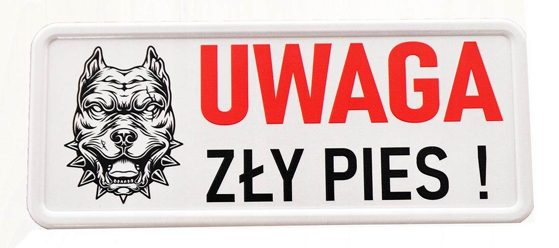 

Uwaga Zły Pies tabliczka tablica Aluminiowa