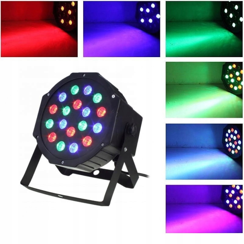 Reflektor Kolorofon Led Disco Stroboskop 18 X 3W