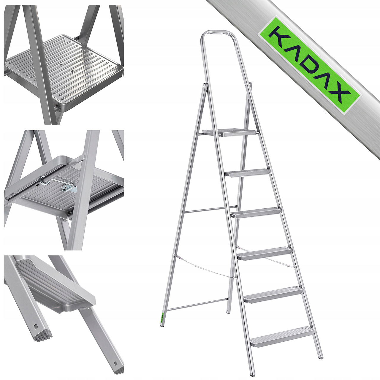 Domový Skladací Rebrík, Oceľový Schodík, Jednostranný, 6 Stupňov