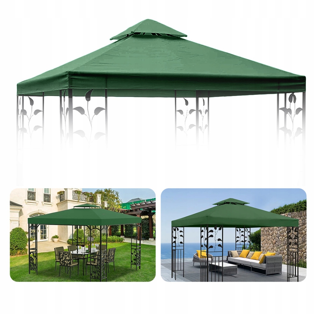 Vyměnitelná voděodolná střecha do altánku/komín/ párty 3x3 m tmavě zelená