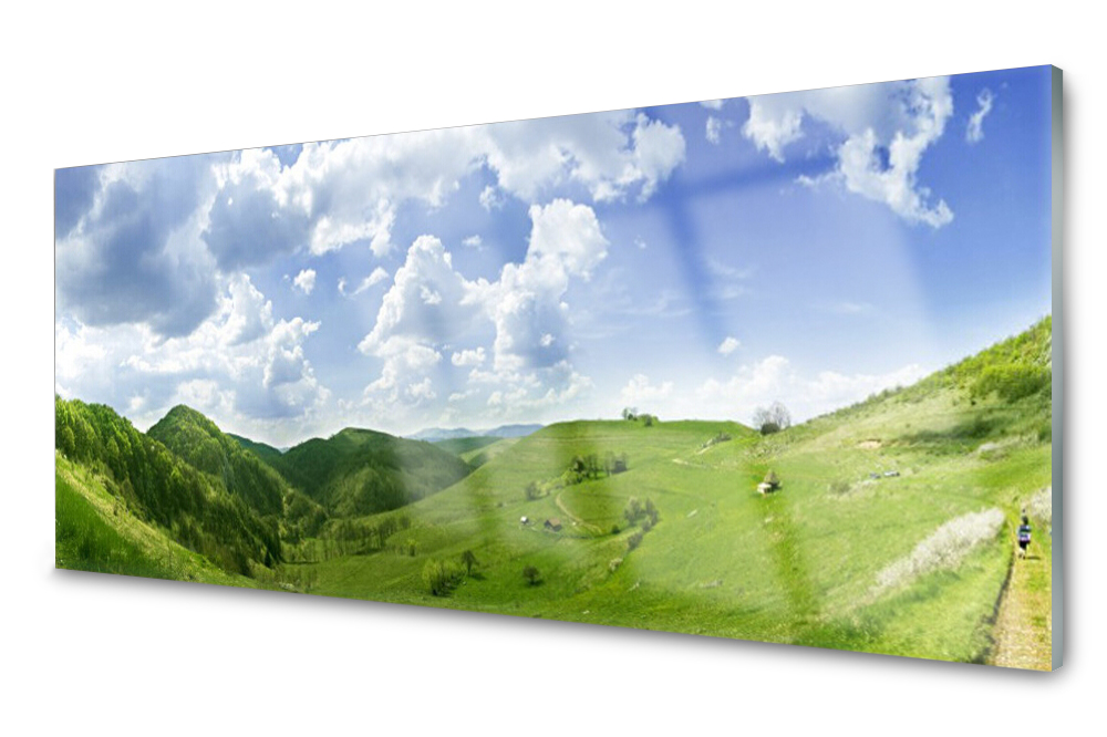 

Panel szklany do kuchni Góra Łąka Przyroda 125x50