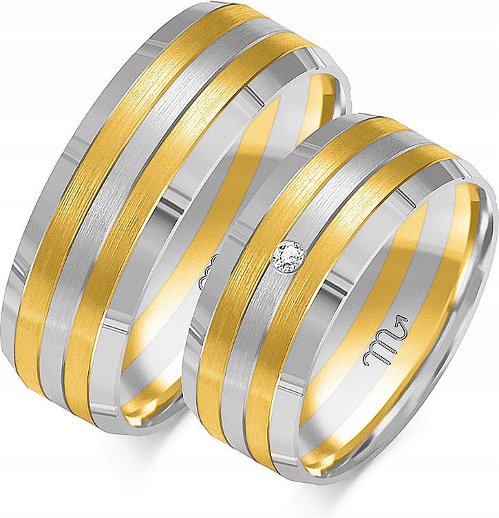 Bílé zlato svatební snubní prsteny na svatba 585 vel. 8 9 10 elegantní módní kolekce