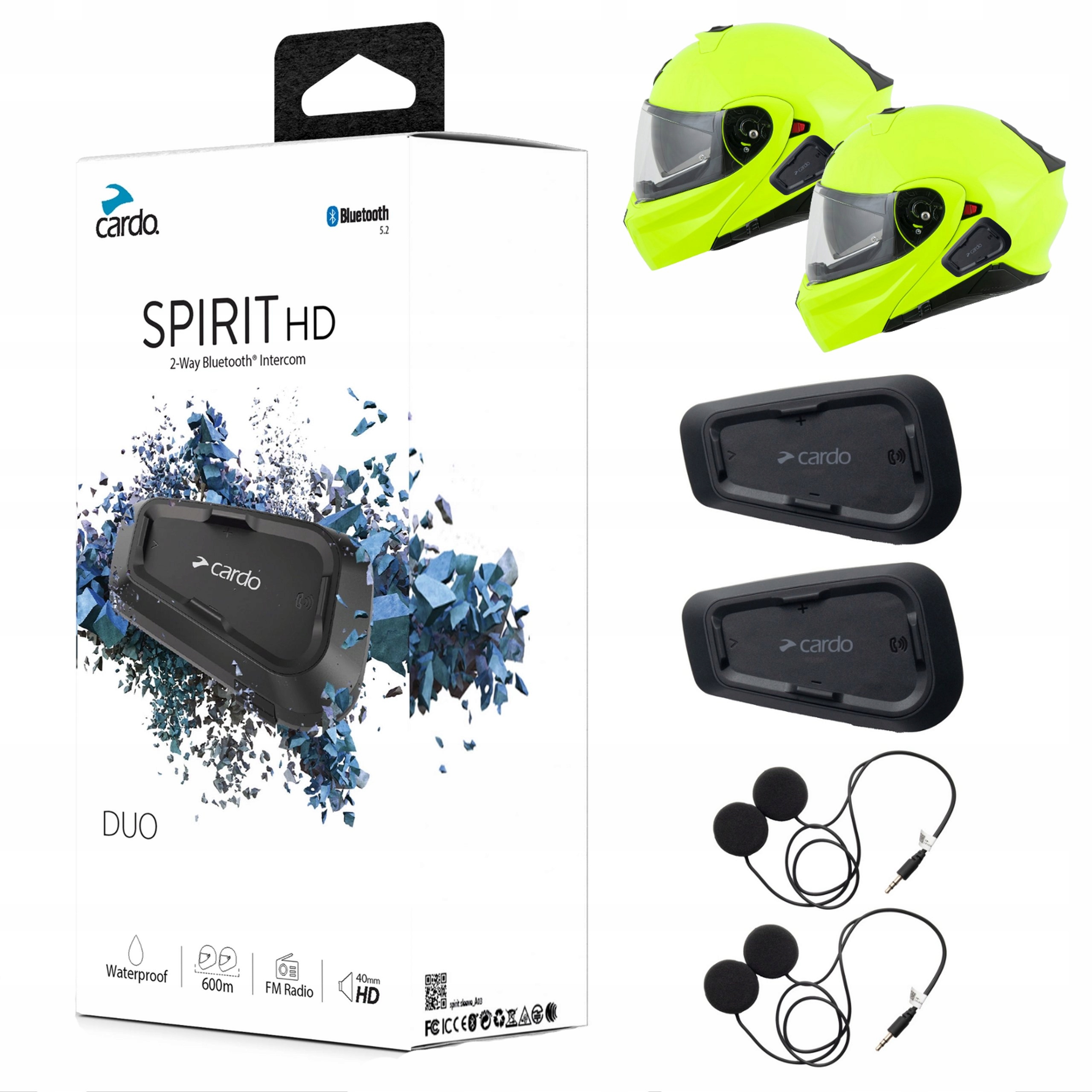 Interkom Cardo Spirit Hd Duo Double Set Pre Motocyklovú Prilbu Na 2 Prilby