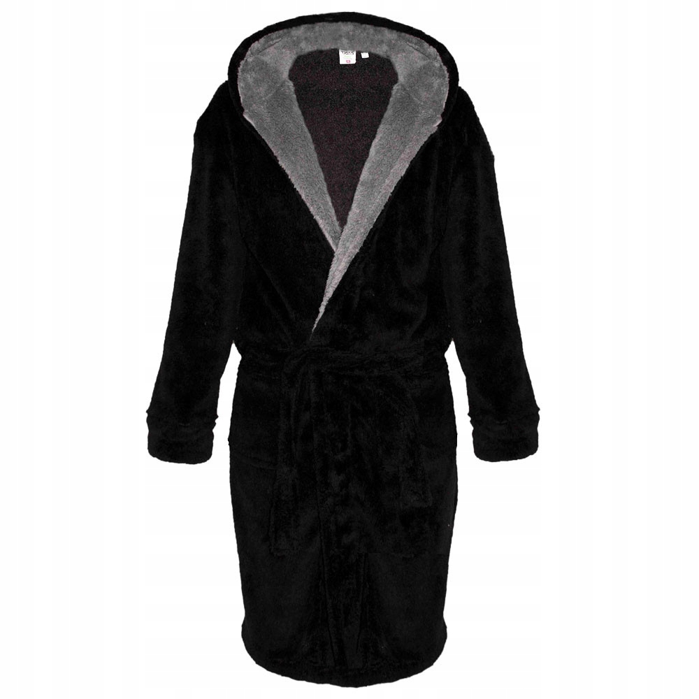 D555 župan pánský Newquay 1 s kapucí nadměrná velikost 7XL černá