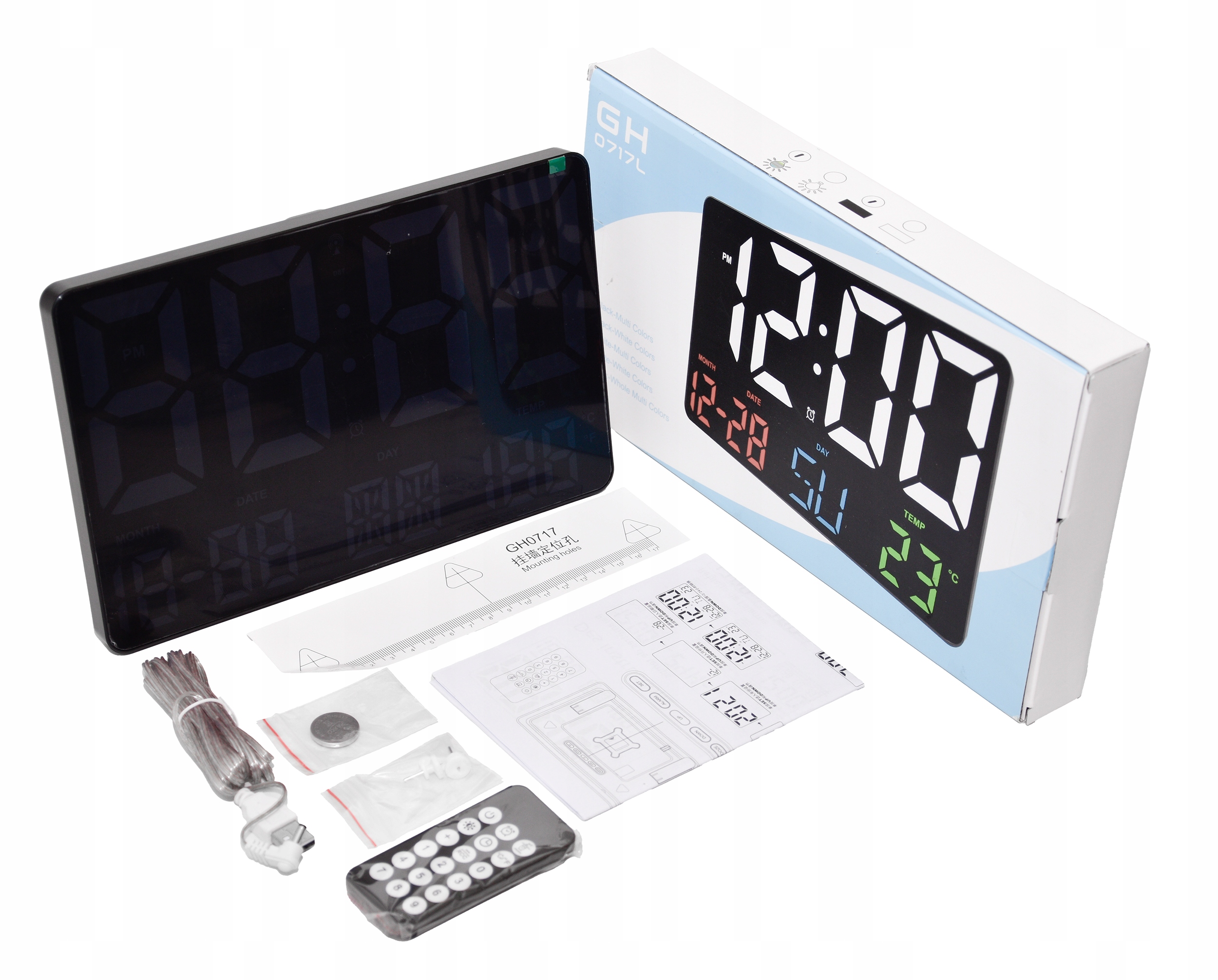 LCD Digitální Nástěnné Stolní Hodiny Datum Teplota Alarm Budík Zdřímnutí 24