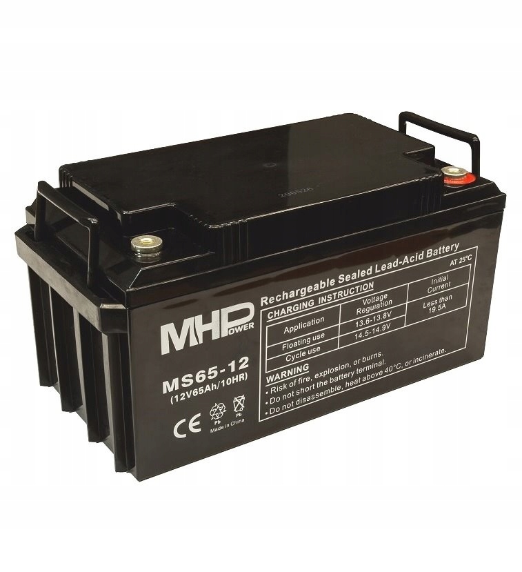Olověný Akumulátor MHpower MS65-12 Agm 12V 65Ah, svorka T3 M8