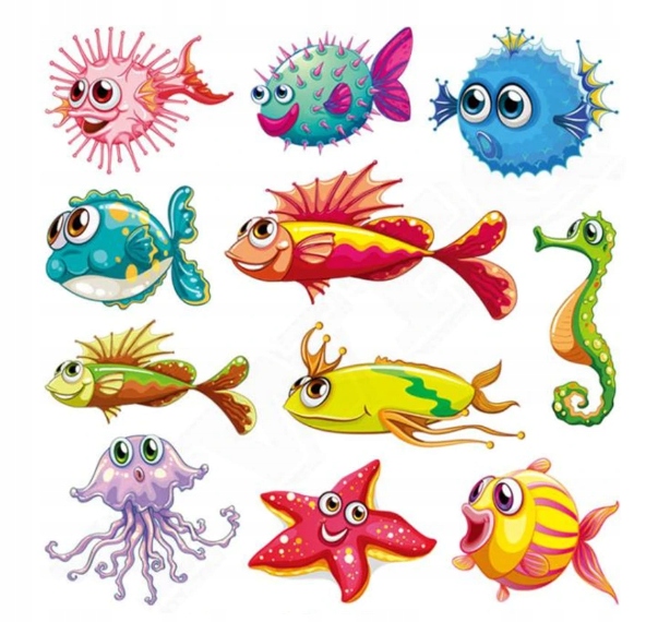 TERMO NAKLEJKA APLIKACJA NAPRASOWANKA rybki D32