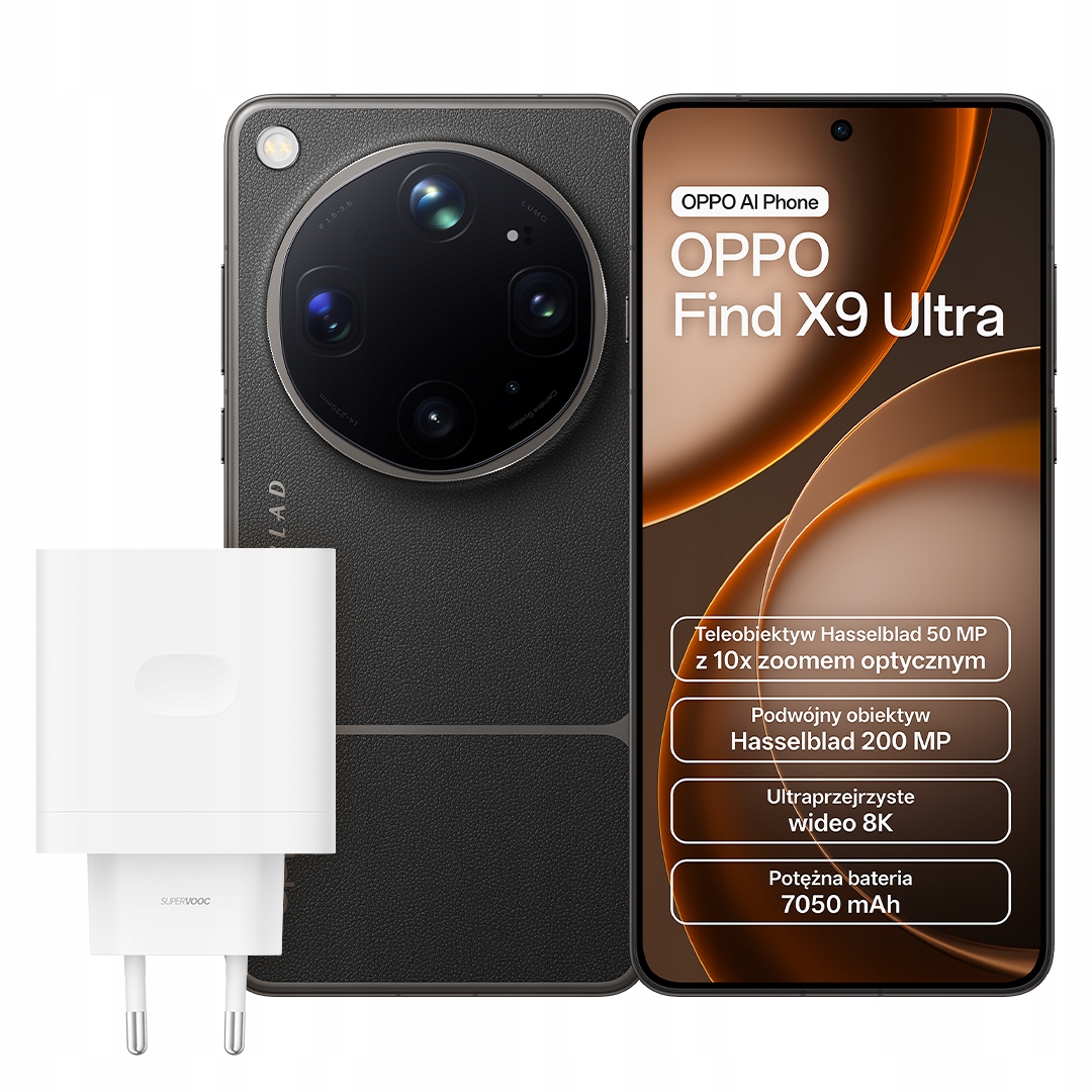 Smartfon Oppo Find X9 Ultra 12/512 Gb Czarny Ładowarka Supervooc 100W