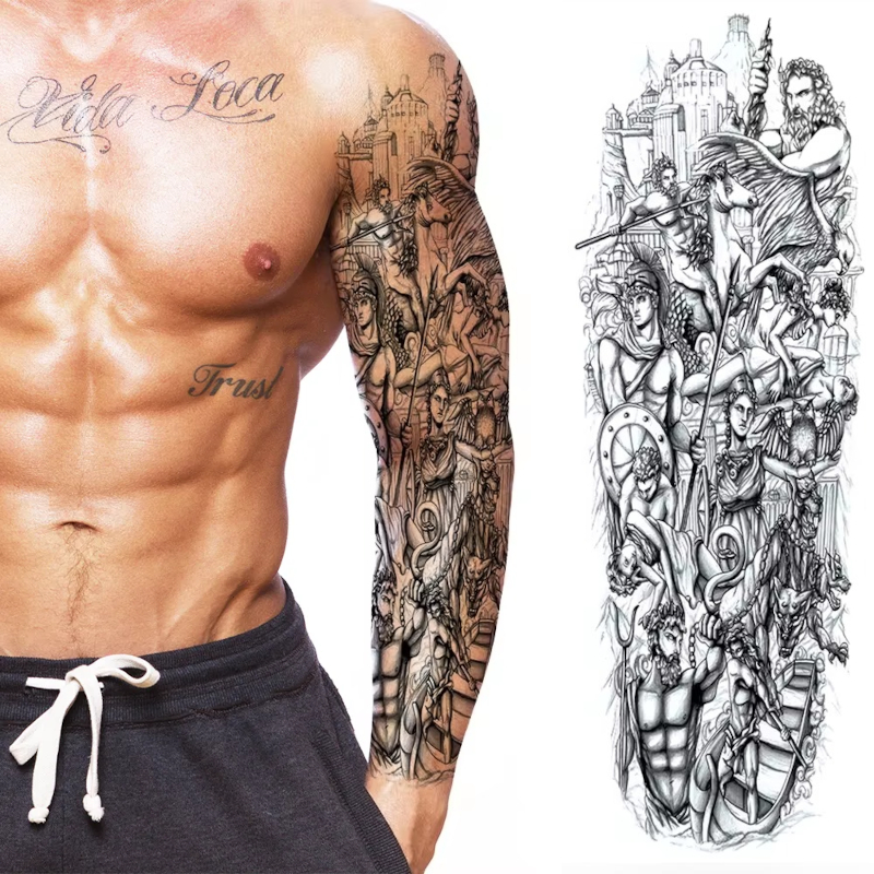 TATUAŻ TYMCZASOWY ZMYWALNY MĘSKI RĘKAW GLADIATOR