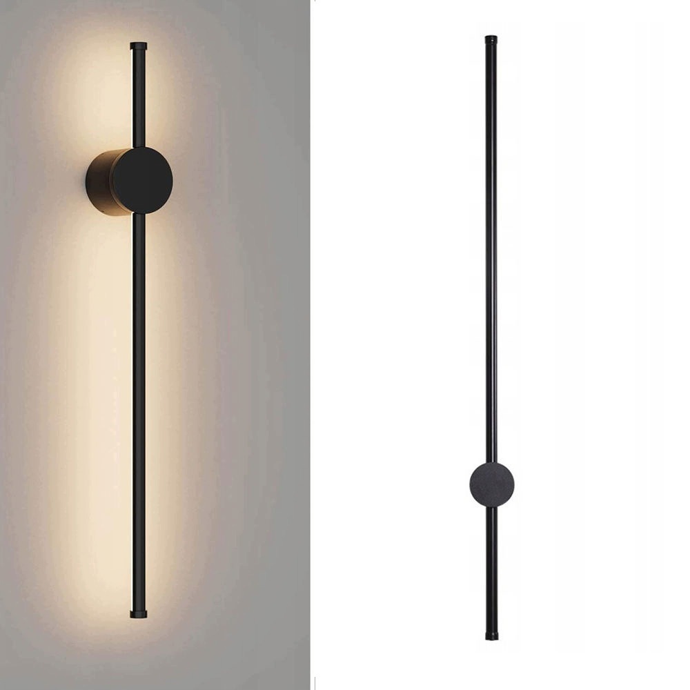 Nowoczesna Lampa Ścienna 60 CM 3000K Liniowy Kinkiet Led Czarny Wewnętrzny
