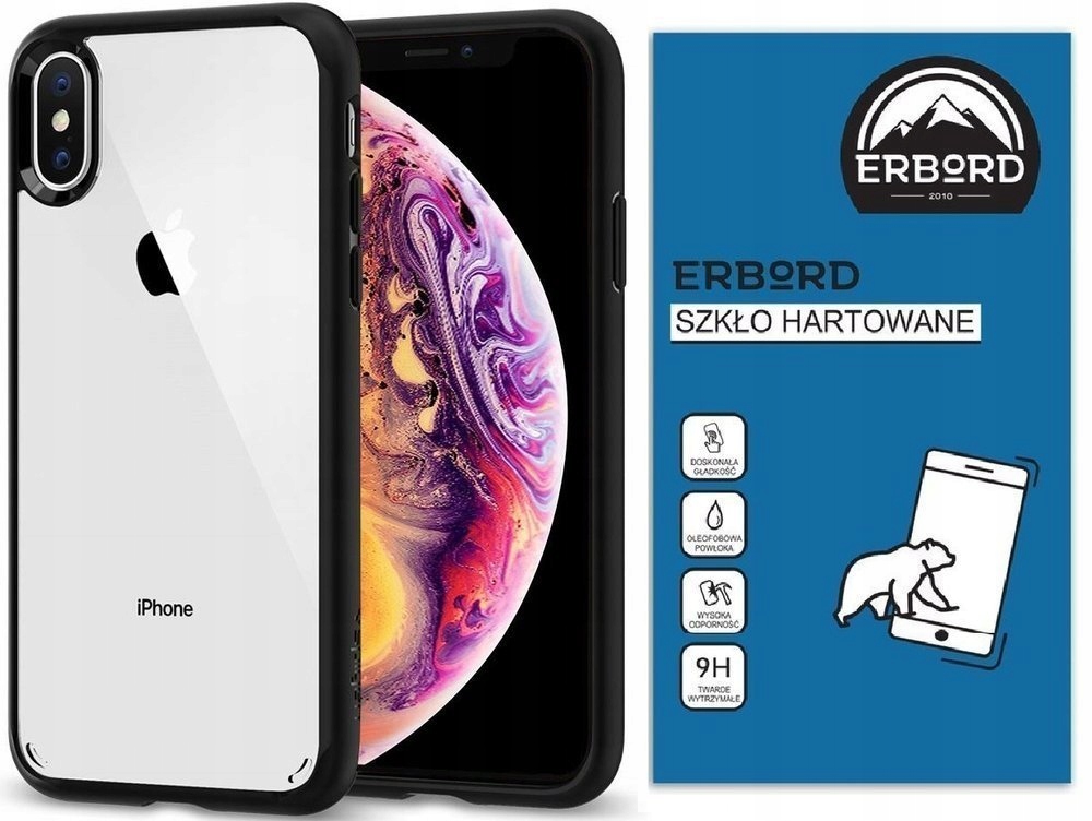 

Spigen Ultra Hybrid Etui Do Iphone X/xs + Szkło 9H