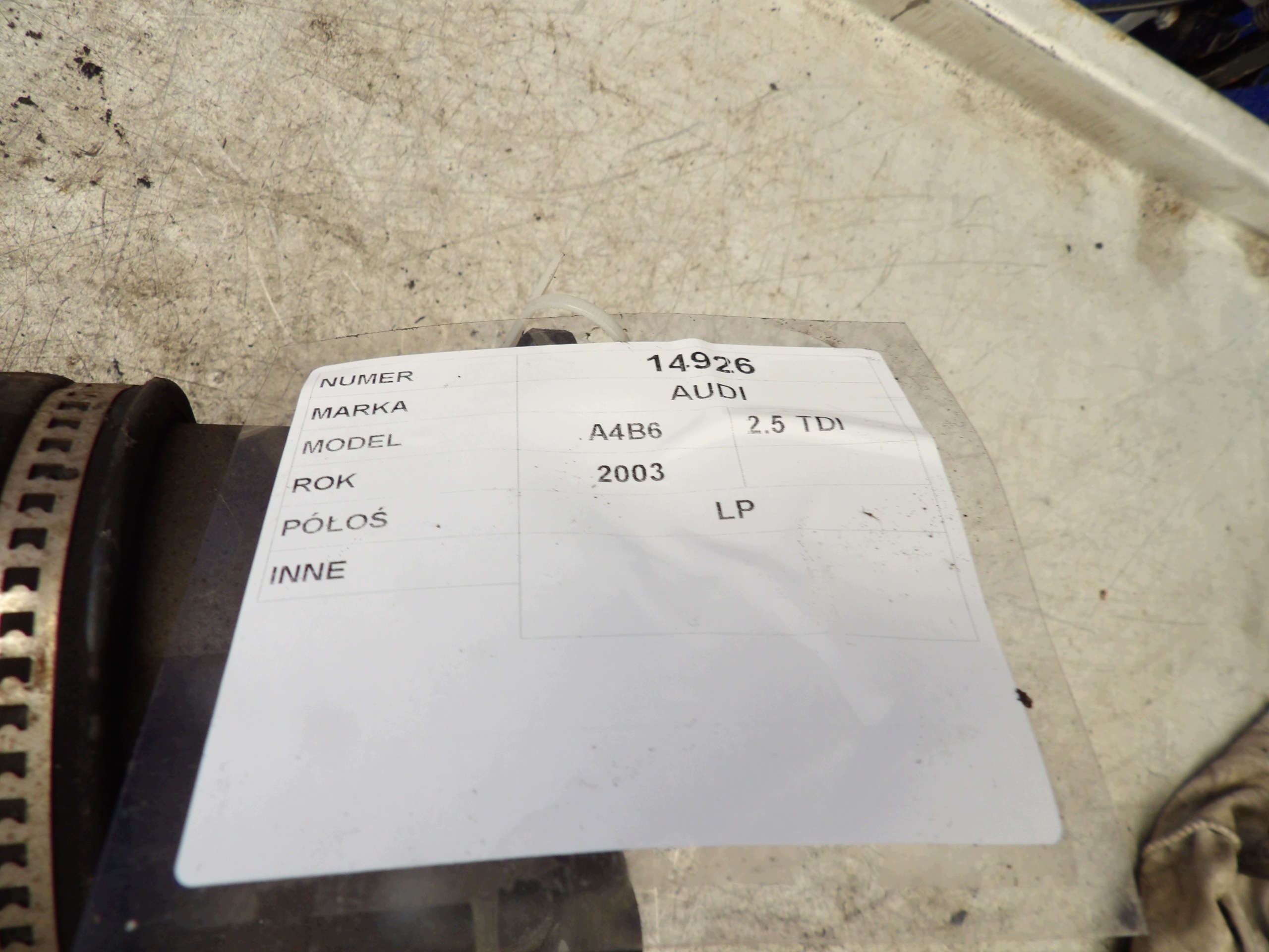 Audi A4 B6 2,5 tdi semi-axis left