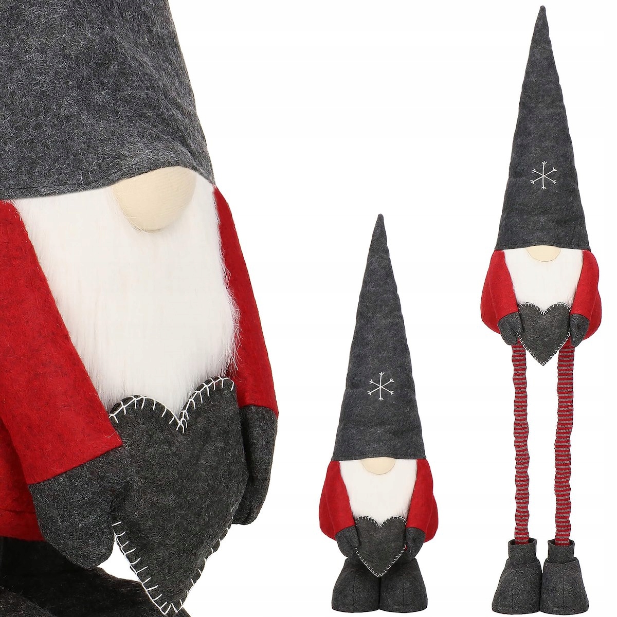 

Gnom Skrzat Teleskopowe Nóżki Święta 125cm Serce