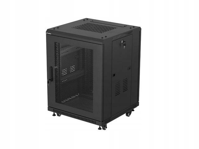 Szafa inastalacyjna rack Lanberg 19" 15U 600x600 czarna drzwi perforowane