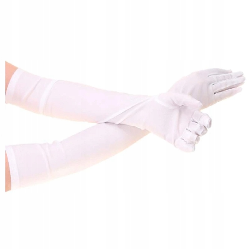 

Rękawiczki Długie Wieczorowe Retro Białe Lycra