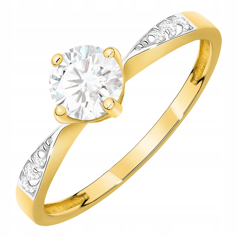 Zlatý Prstýnek Zásnubní pr 585 Zirkony vel.17