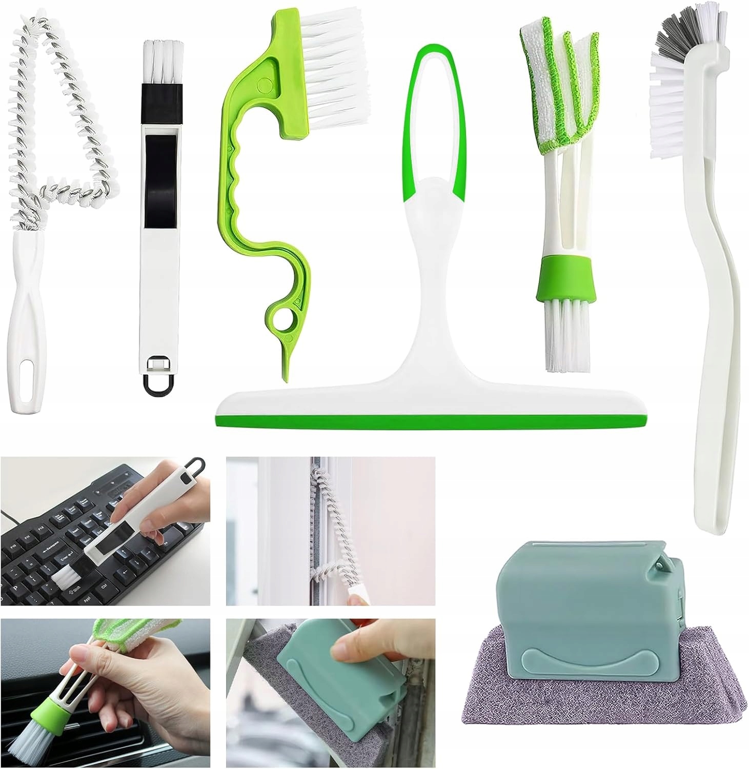 Levně Sada Kartáčů Na Čištění Okenních Rámů Rohů Kuchyně 7 Kusů