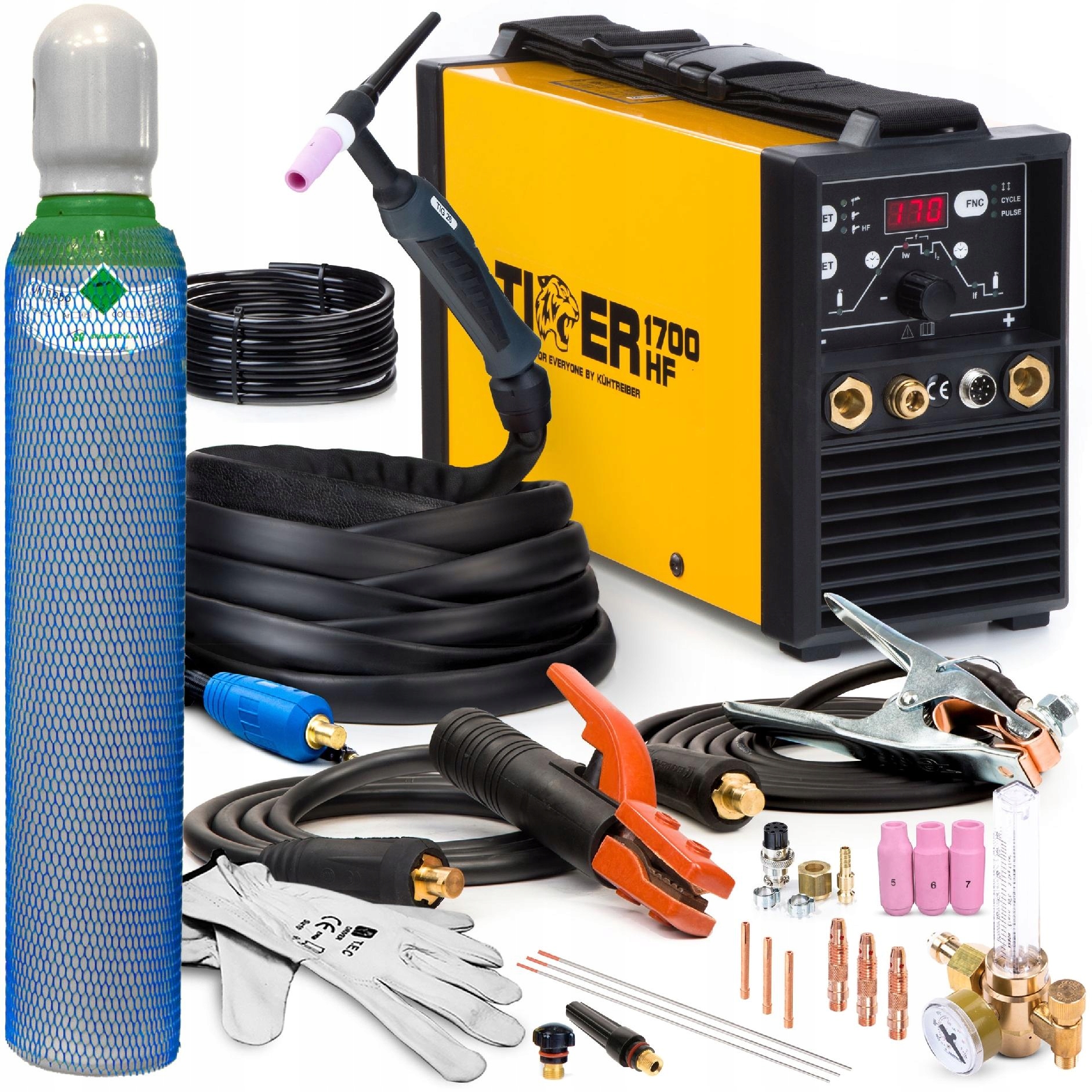 Invertorová Svářečka Tiger 1700 Hf Tig DC Puls Mma 230V 170A Hf Držák 4 M