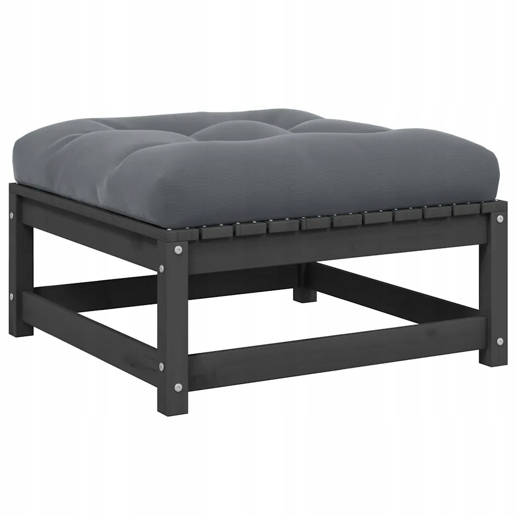 Modulární zahradní podnožka 70x70x30 cm, šedá s antracitovou poduškou