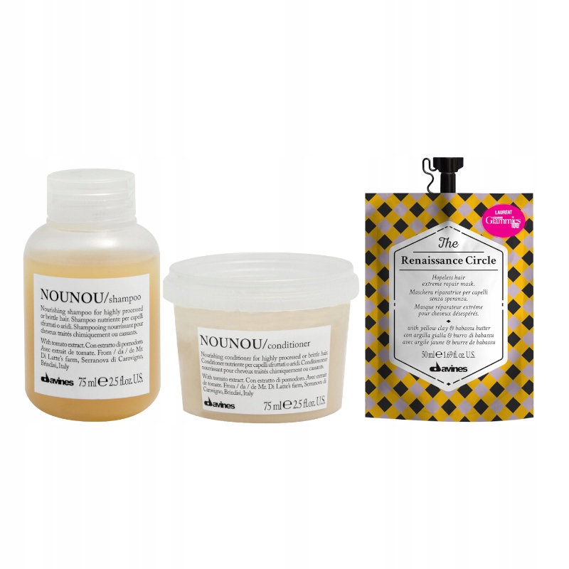 Davines Nounou šampon 75 ml kondicionér 75 ml Renaissance Circle Maska 50 ml