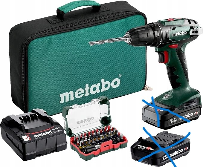 Akumulátorová aku šroubovák s vrtacím šroubovákem Metabo Bs 18