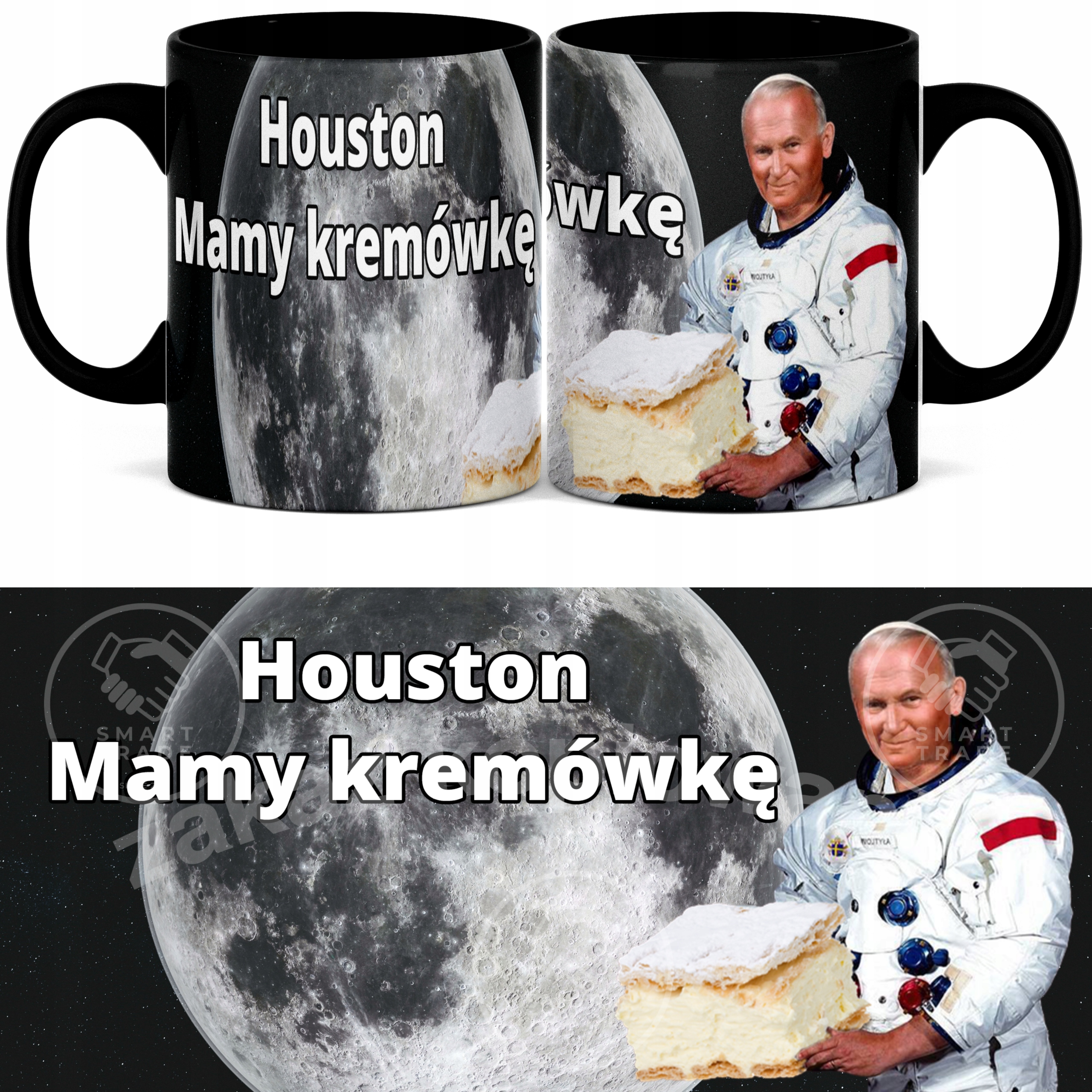 ŚMIESZNY KUBEK PAPIEŻ NA KSIĘŻYCU 2137 PAPAJ MEMY Marka inna