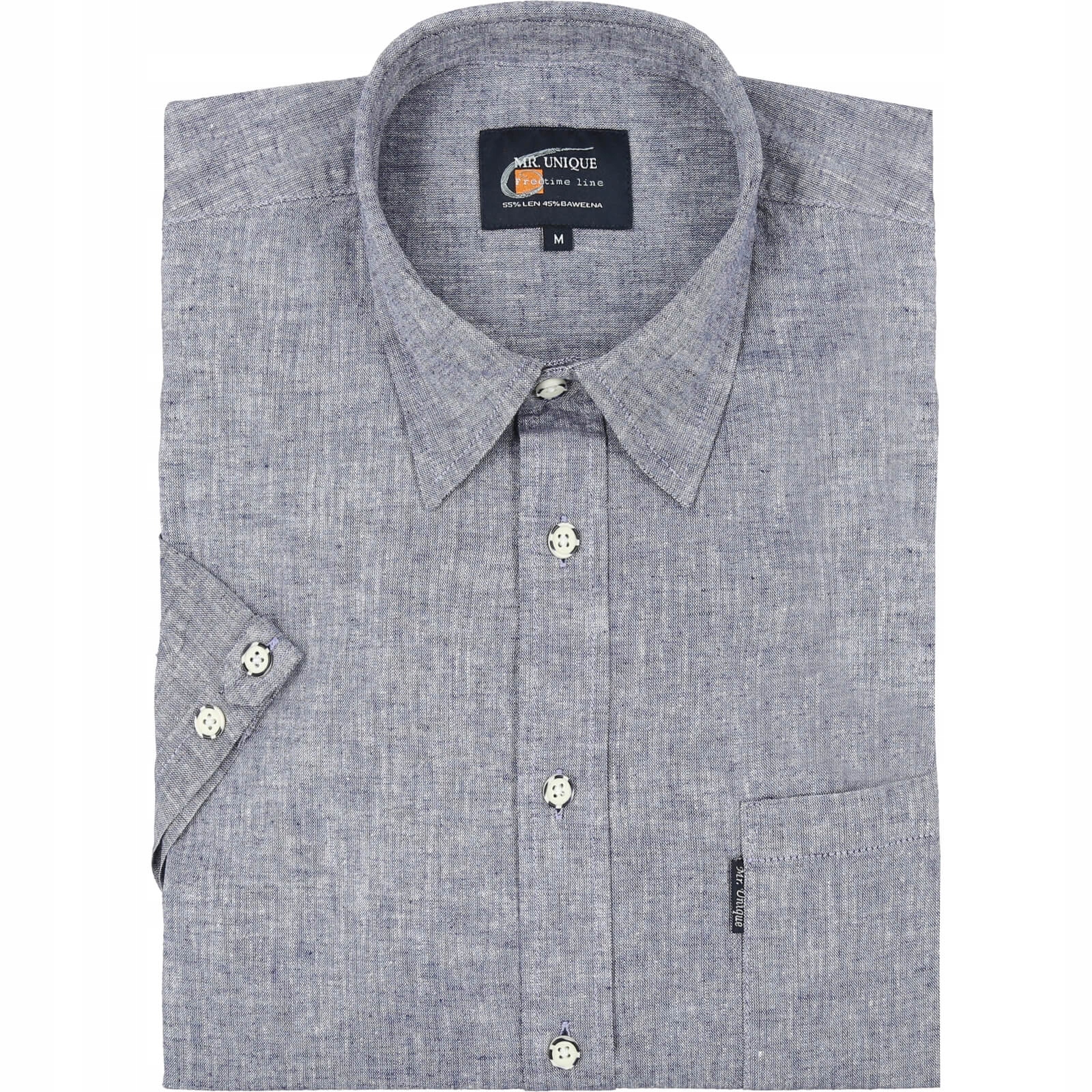 

Lniana szara koszula krótki rękaw_M_klatka_116