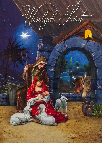 

na święta Kartka przestrzenna szopkai NNP2