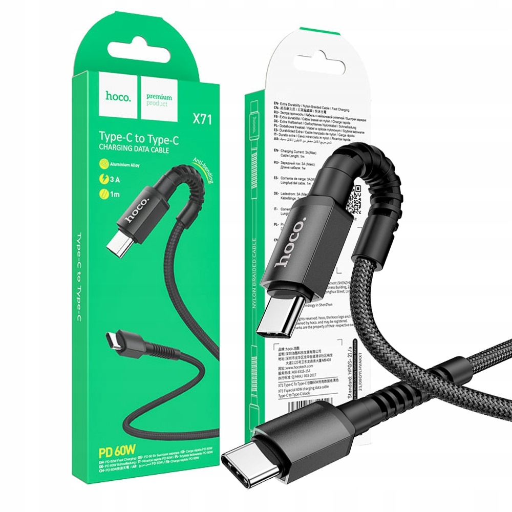 Kabel Hoco X71 Especial PD 60W 3A Usb-c Type-c