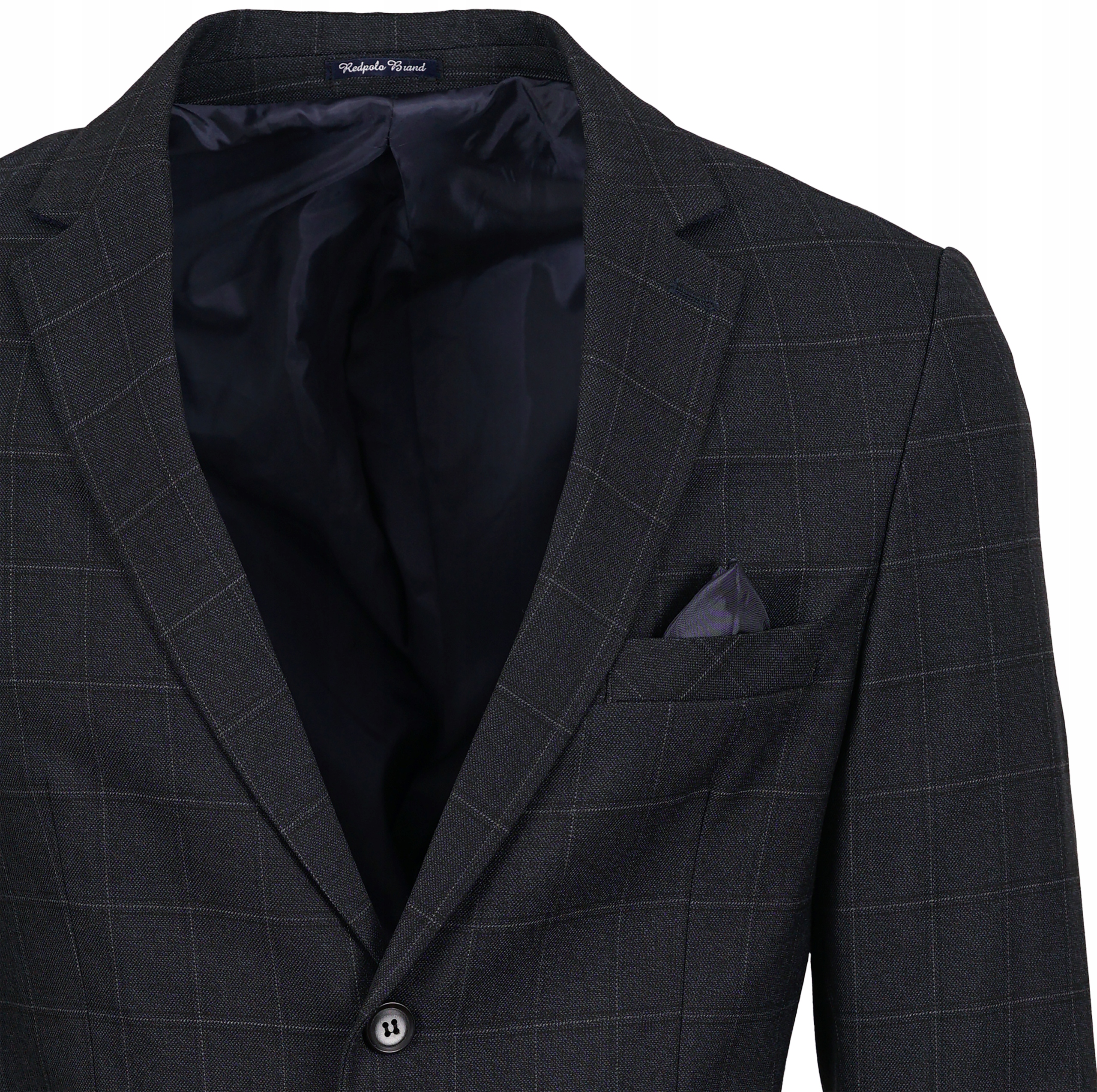 MARYNARKA MĘSKA W KRATĘ WIZYTOWA ELEGANCKA CASUAL TURECKA GRAFITOWA 50