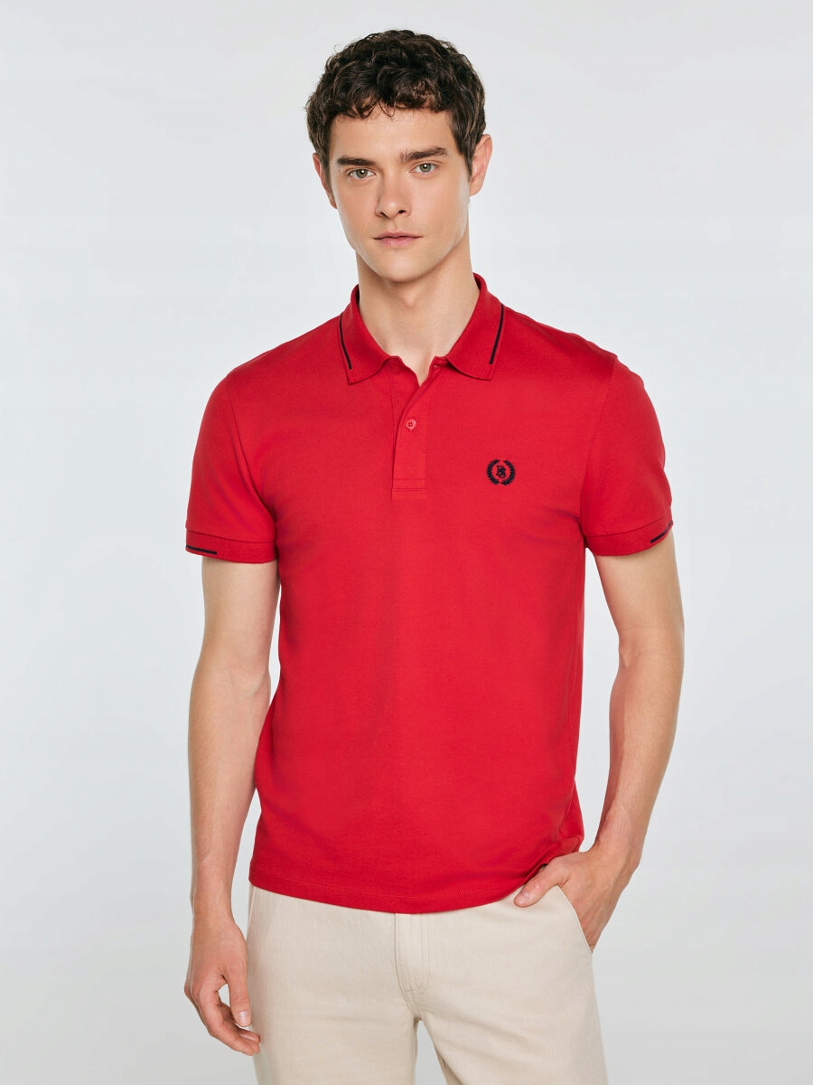 Big Star Tričko pánské polo bordó Polian 604 XL