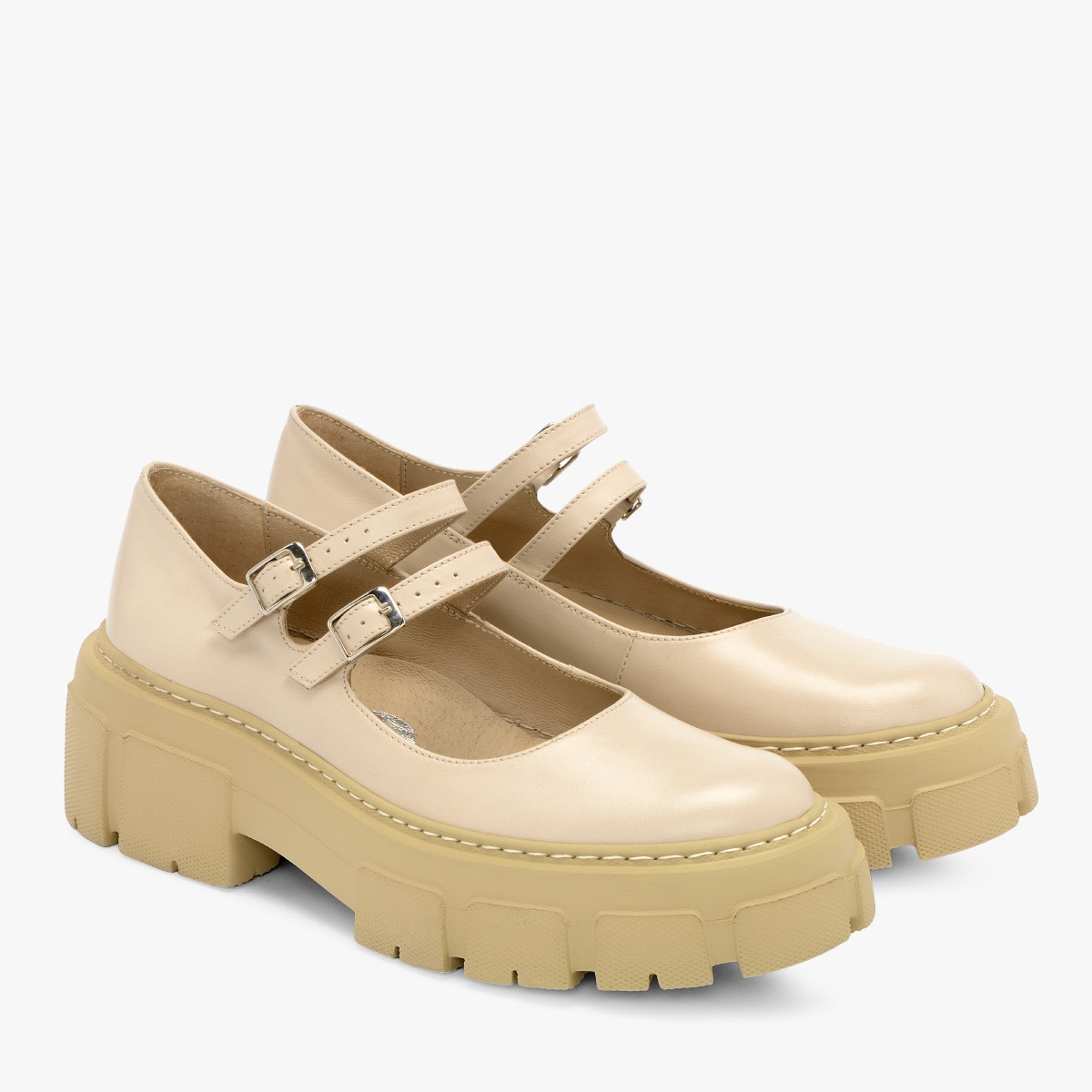 

Ryłko beżowe skórzane czółenka damskie 38