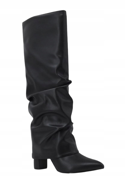 Zimní Guess Černé Kozačky S Špičatou Špičkou, Velikost 38 G