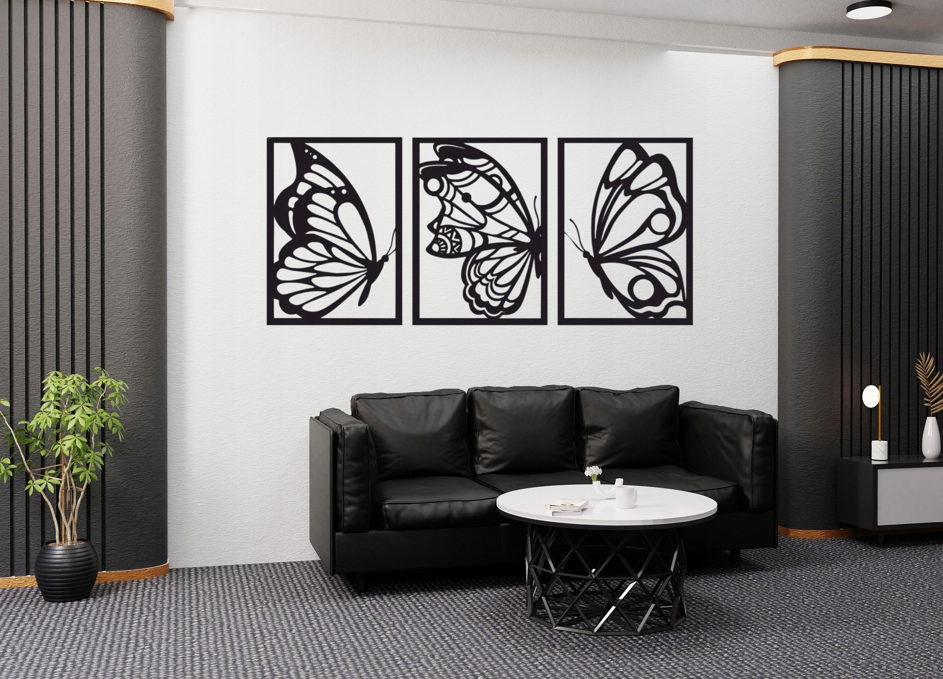 Obraz AŻUROWY Obrazy do salonu dekoracje scienne tryptyk Panele 3D 95cm Marka LuxBud