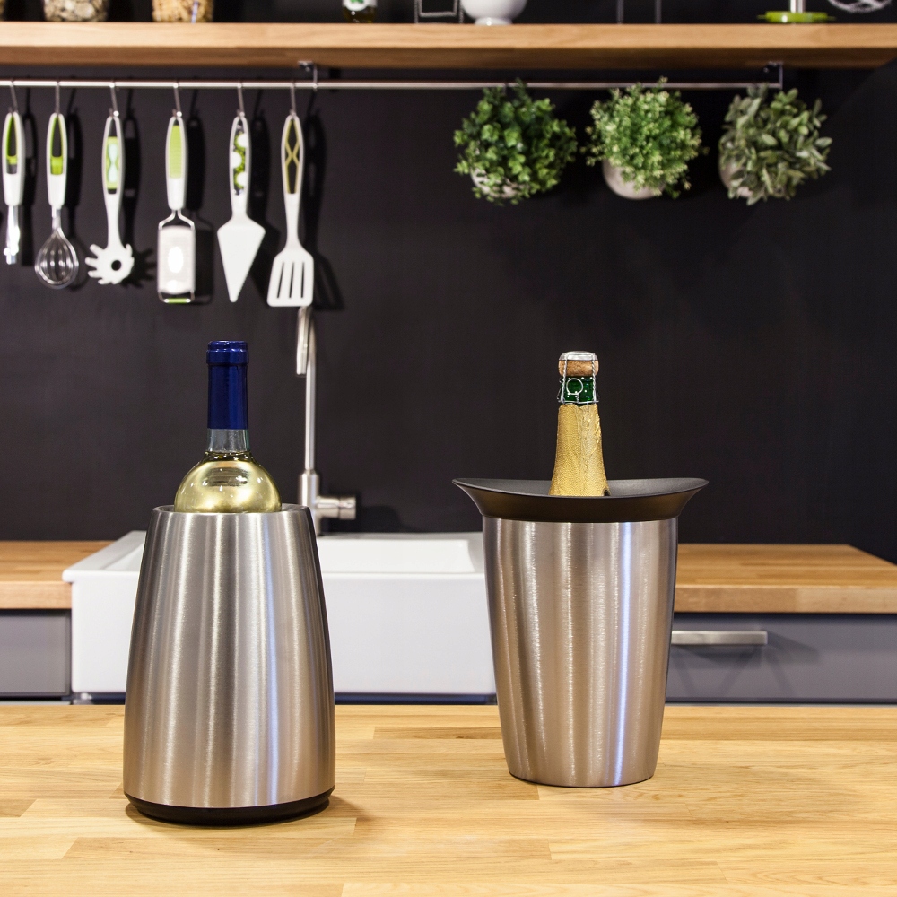 SCHŁADZACZ do WINA COOLER butelki pojemnik Vacu Vin stalowy Seria Elegant