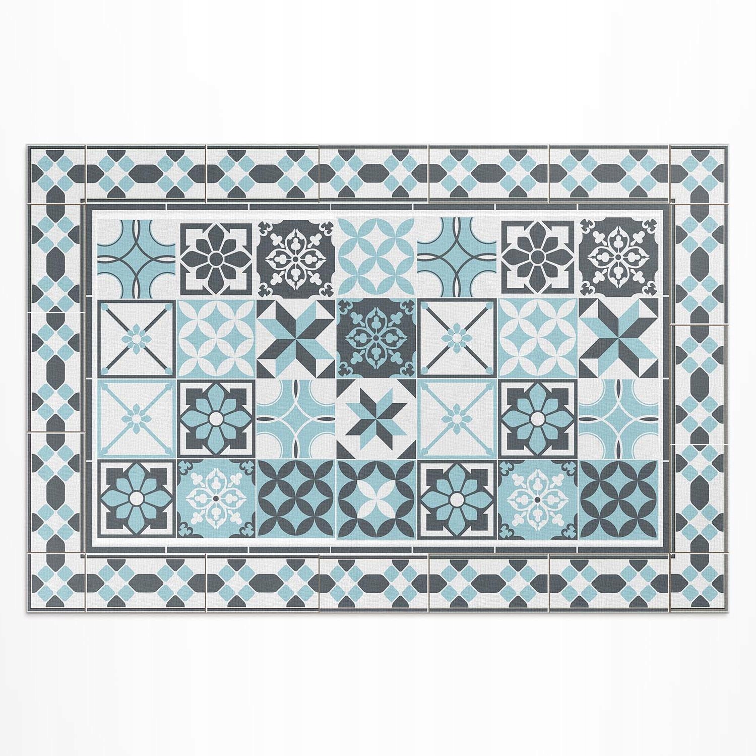 Vinylový koberec Patio Trojfarebná geometria ornamentálne dlaždice 225 x 150 cm