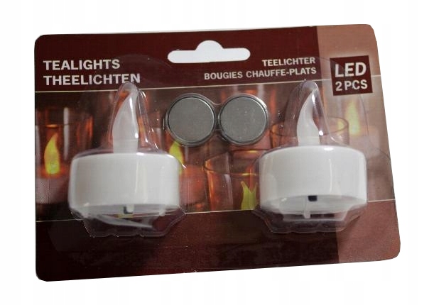

2 świeczki Led tealight z bateriami. Święta lśnią