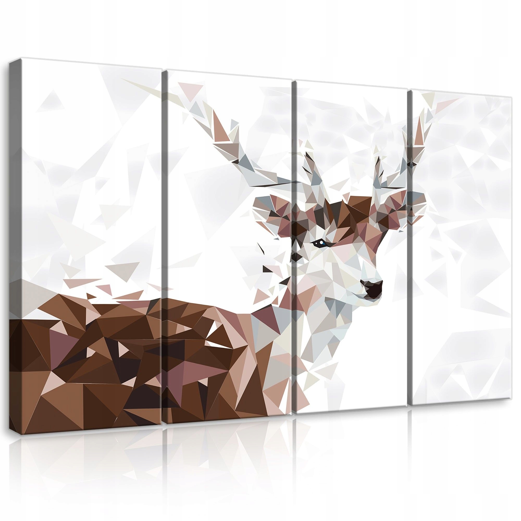 Obraz 120x80 modulárny polypovaný jeleň abstraktný low poly hnedý sivý