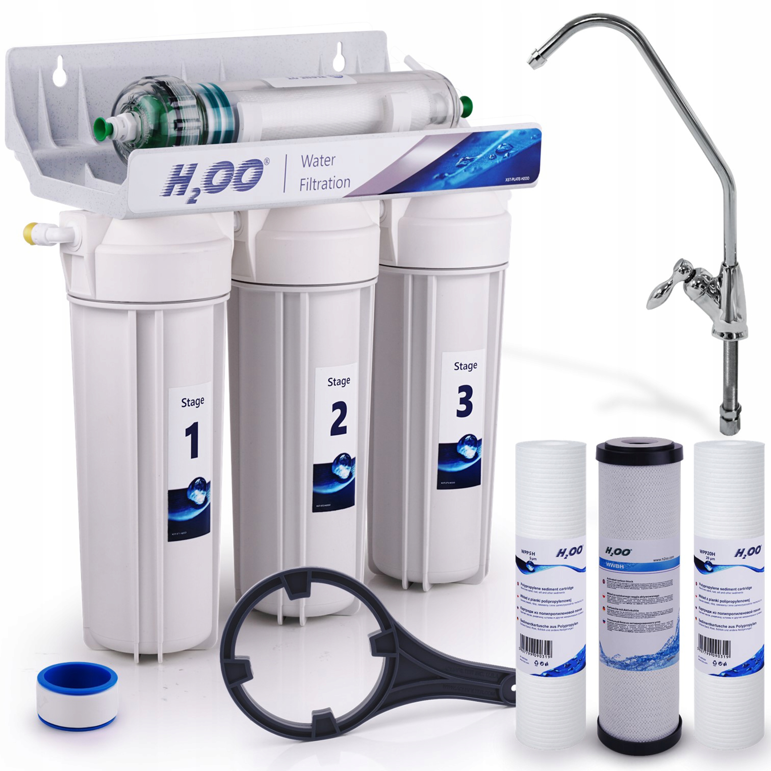 

Filtr wody do kuchni 4-stopniowy WFP3UF H2OO